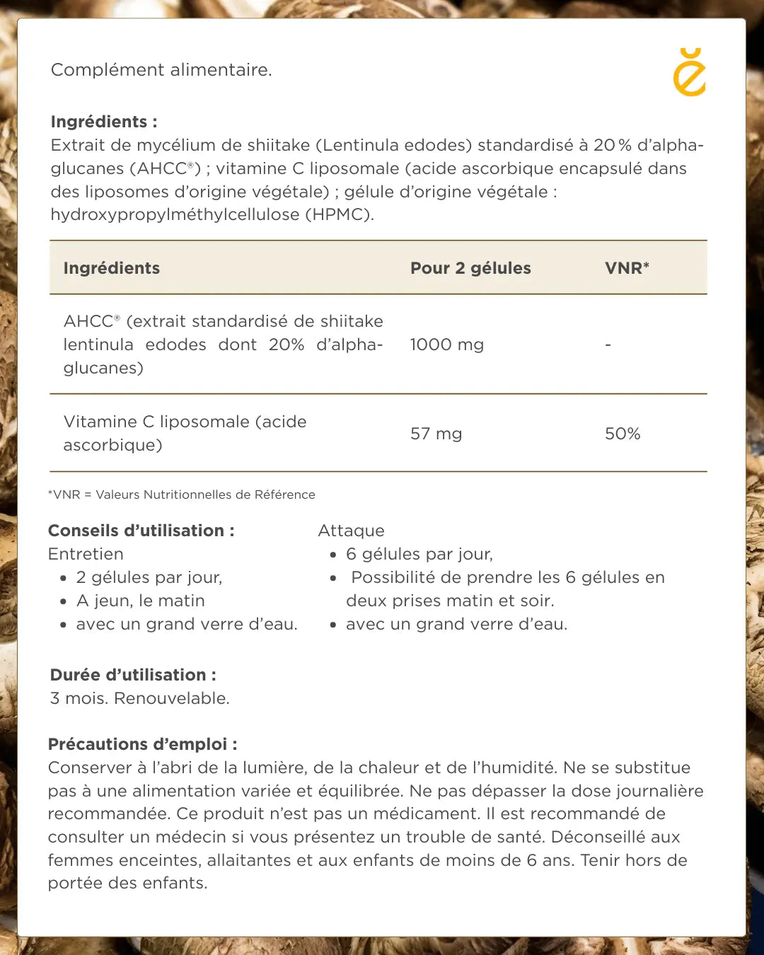 Booster d'immunité AHCC® & Vitamine C liposomale Compleo Nutrition