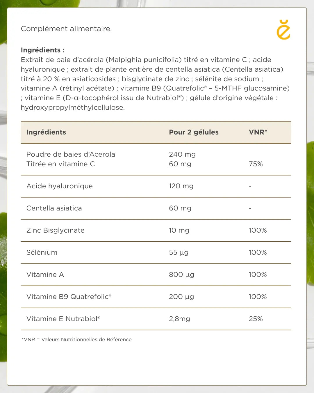 Régénération cellulaire Compleo Nutrition